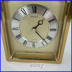 Seiko Brass Westminster Whittington Chime Rare VTG Clock 6 X 5.25 Mid Century