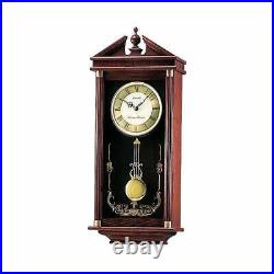Seiko Clocks Dark Wooden Westminster Chime Pendulum Wall Clock QXH107B