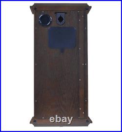 Seiko Dark Wood Oak Finish Westminster Chime Battery Pendulum Wall Clock QXH039B
