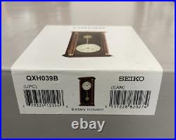 Seiko Dark Wood Oak Finish Westminster Chime Battery Pendulum Wall Clock QXH039B