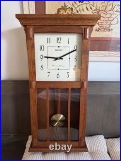 Seiko Mahogany Arched Wall Clock with Pendulum Westminster/Whittington
