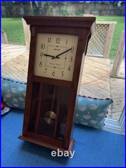 Seiko Mahogany Arched Wall Clock with Pendulum Westminster/Whittington