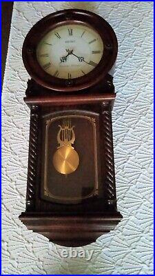 Seiko Mahonay Finish Case Wall Clock, Chimes, Beautiful Piece