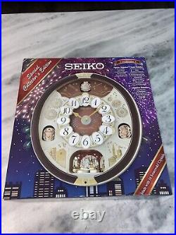 Seiko Melodies in Motion Clock QXM574BR Swarovski Crystals 24 Melodies NIB