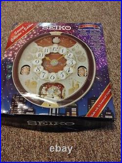 Seiko Melodies in Motion Clock QXM574BR Swarovski Crystals 24 Melodies NIB