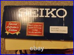 Seiko Melodies in Motion Clock QXM574BR Swarovski Crystals 24 Melodies NIB