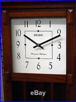 Seiko Mission Style Wall Clock With Dual Chimes Qxh045blh