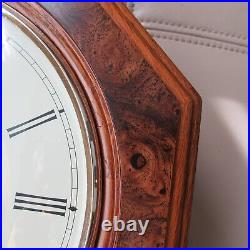 Seiko Oak/Burled Walnut Wall Clock w Dual Chime, Pendulum + Box QXH103BC