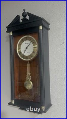 Seiko Pendulum Wall Clock Westminster/Whittington Chime QXH101BCHA 28in