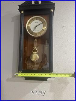 Seiko Pendulum Wall Clock Westminster/Whittington Chime QXH101BCHA 28in