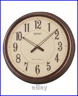 Seiko QXD212B Antique Copper Westminster Dual Chimes 3D Vintage Wall Clock New