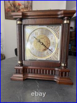 Seiko QXJ004BLH Solid Oak Mantel Clock Westminster Whittington Chimes Works