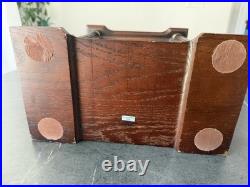 Seiko QXJ004BLH Solid Oak Mantel Clock Westminster Whittington Chimes Works