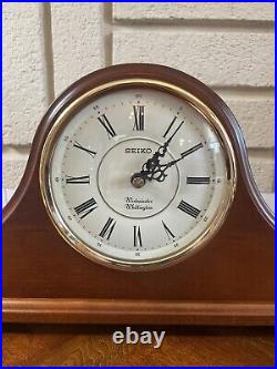 Seiko Quartz Mantel Clock Westminster Chime Oak, 16 1/4 Wide, 7 1/2 High