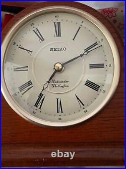 Seiko Quartz Mantel Clock Westminster Chime Oak, 16 1/4 Wide, 7 1/2 High