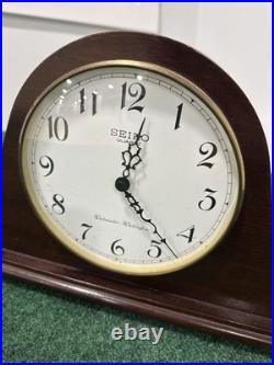 Seiko Quartz Mantel Clock Westminster Chime Red Wood Large Made In Japan