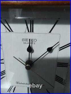 Seiko Quartz Mantel Clock Westminster Whittington Chime Model QXJ102BC