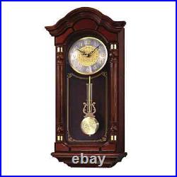 Seiko Stanley Dark Brown Solid Oak Case Wall Clock, Model QXH004BLH