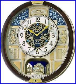 Seiko Wall Clock QXM390BRH Melodies in motion Music with Swarovski Crystals