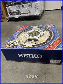 Seiko Wall Clock QXM390BRH Melodies in motion Music with Swarovski Crystals