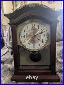 Seiko Westminster 12 Melodies Mantle Clock With Pendulum and Daytime Monitor