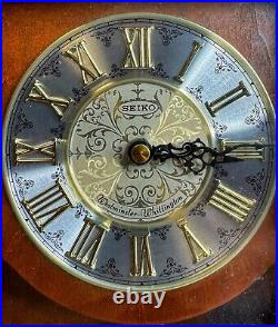 Seiko Westminster & Whittington Chimes Pendulum Mantel Clock QXQ008B