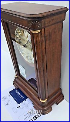 Seiko Wood Westminster Chime Mantel Clock with Pendulum QXQ008B Imperfect Box