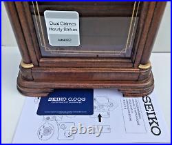 Seiko Wood Westminster Chime Mantel Clock with Pendulum QXQ008B Imperfect Box