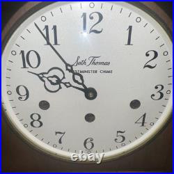 Seth Thomas 8 Day Keywound WithWestminster Strike & Chimes Mantle Clock (NO KEY)