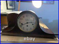 Seth Thomas 8 Day Westminster Chime Woodbury Mantle Clock Working -Tambour