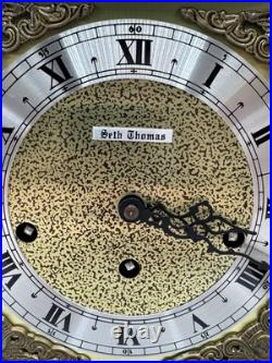 Seth Thomas 8Day Legacy-3W 1321-000 Mantel Clock Westminster Chime withKey WORKS