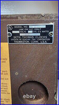 Seth Thomas Electric Mantel Clock 50 Series Chime Movement Legacy SE E721 -12 in