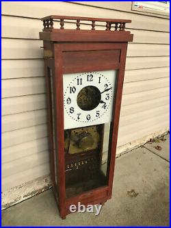 Seth Thomas Electric Self Winding Regulator Clock w Westminster Bell Movement