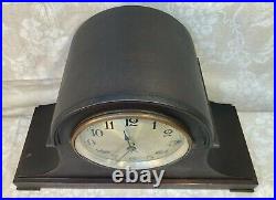 Seth Thomas Mahogany Tambour Case 2 Movement Clock 4 Rod Runs Strikes & Chimes