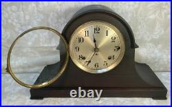 Seth Thomas Mahogany Tambour Case 2 Movement Clock 4 Rod Runs Strikes & Chimes