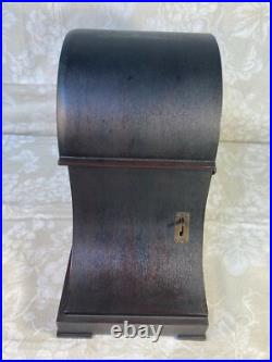 Seth Thomas Mahogany Tambour Case 2 Movement Clock 4 Rod Runs Strikes & Chimes