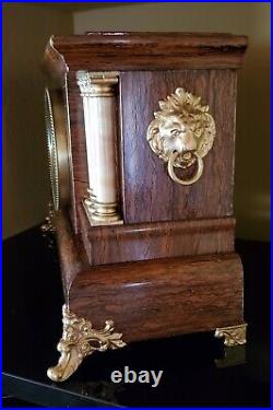 Seth Thomas Red Gold Adamantine Mantel Chime Clock 6 Column Dated 1894 Restored