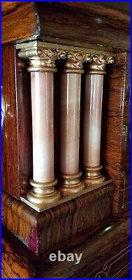 Seth Thomas Red Gold Adamantine Mantel Chime Clock 6 Column Dated 1894 Restored