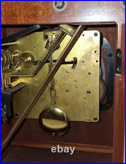 Seth Thomas U. S. A Westminster Chime 8 Day Bracket Clock Working + Pendulum & Key