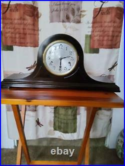 Seth Thomas Westminster Chime Mahogany Tambour Mantle Clock