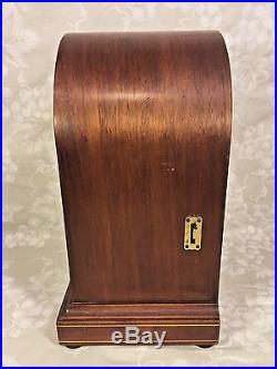 Seth Thomas Westminster Chime Mantel Clock Inlaid Wood Case Doric Model 4 Rod