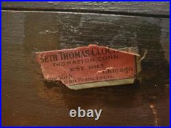 Seth Thomas Westminster Mantel Chime 91 Tambour Clock. Works great. No Key