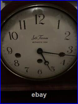 Seth Thomas Westminster Mantel Chime Clock- With Orig Key-works- Read Description