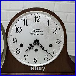 Seth Thomas Westminster Mantel Chime Clock with Orig Key & Box Vintage Working