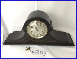Seth Thomas Westminster Wood Mantel Clock & Key Antique Vtg Chime No 90 Mvmt 124