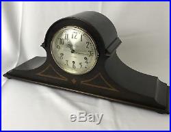 Seth Thomas Westminster Wood Mantel Clock & Key Antique Vtg Chime No 90 Mvmt 124