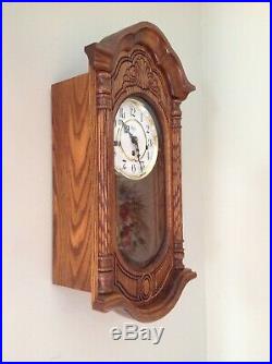Sligh 0798-1-AB Wall Clock Oak 8 Day Key Wound Hermle Westminster Chime