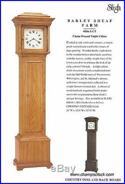 Sligh 886-1SG Barley Sheaf Farm Grandfather Clock NEW Country Inns & Backroads