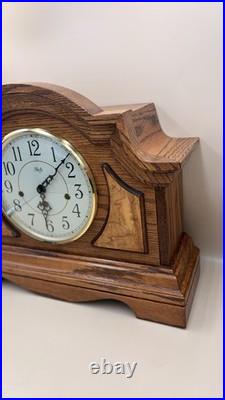 Sligh Oak Tambour Mantel Clock Westminster Chime German Mechanical Movement