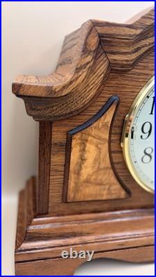 Sligh Oak Tambour Mantel Clock Westminster Chime German Mechanical Movement